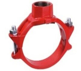 Anbohrschelle RAL 3000 mit Gewinde-Abgang Typ 3J VDS/FM/UL