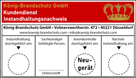 Instandhaltungsnachweis mit Plakette f&uuml;r Gewerbe, G&uuml;ltigkeit 2 Jahre