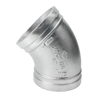 Nut - Bogen Typ 120, 45&deg; verzinkt, DN100, (114,3mm)