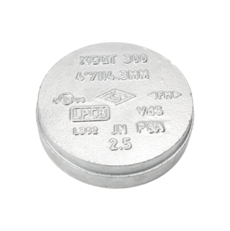 Nut - Enddeckel, geschlossen, verzinkt, DN100, (114,3mm)