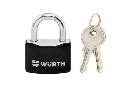 VORHAENGSHLO-WUERTH-AL-40MM-SCHWARZ - Vorh&auml;ngeschloss W&uuml;rth - Inhalt: 1 St&uuml;ck