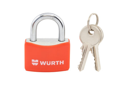 VORHAENGSHLO-WUERTH-AL-40MM-ROT - Vorh&auml;ngeschloss W&uuml;rth - Inhalt: 1 St&uuml;ck