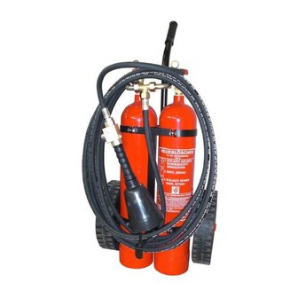 K&ouml;nig 10 kg fahrbarer Kohlendioxid L&ouml;schwagen Auflade. 8 LE DIN EN3