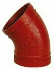 XGQT07 Nut - Bogen (Typ 120 o.&Auml;.), 45&deg; RAL3000 rot, DN150, (168,3mm)