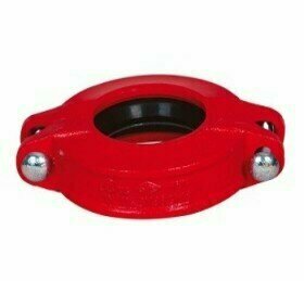 1NR Kupplung DN 50/40 (60,3mm/48,3mm) flexibel RAL3000 rot reduziert