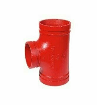 T-St&uuml;ck Typ 130 R DN100/65 (114,3mm/76,1mm) RAL3000 rot