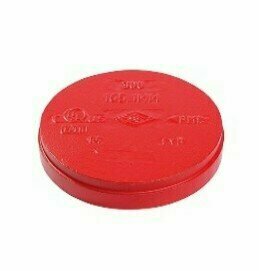 Nut - Enddeckel, geschlossen, RAL3000 rot, DN250, (273,0mm)