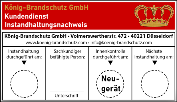 K&ouml;nig 2 kg CO2 Feuerl&ouml;scher 4 er Pack DIN EN 3