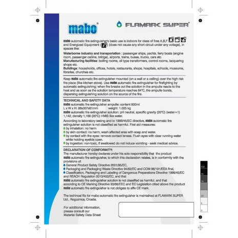 Mabo Automatischer Feuerl&ouml;scher