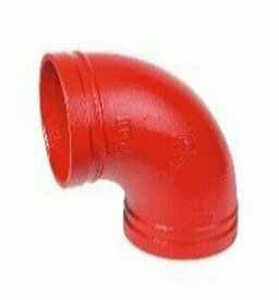 Nut - Bogen Typ 90, 90° RAL3000 rot, DN40, (48,3mm)