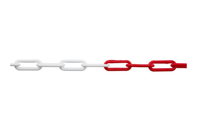 KSTKETT-PE-ROT/WEISS-6MM-25M - Kunststoffkette - Inhalt: 1 Stück