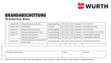 Kennzeichnungsschild Brandabschottung für Kabel und elektrische Leitungen