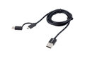 Daten- und Ladekabel 2 in 1 USB Micro und USB Type C / USB Type A